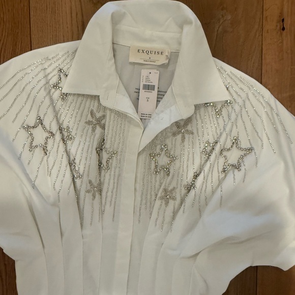 White Embroidered Maxi Shirt Dress with Belt from Anthropologie NWT - Picture 6 of 9